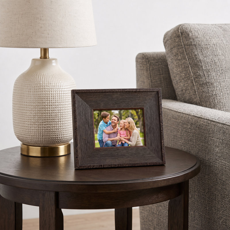 Cadre photo en bois massif de style récupéré - Espresso rustique texturé à la main pour mur et plateau de table, style industriel campagnard, 4 tailles