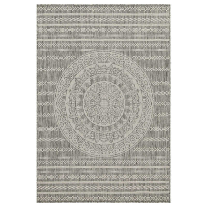 Sunshine GC_HAR2018 Silver Indoor/Outdoor Area Rug, Rectangle 5'3" x 7'3"