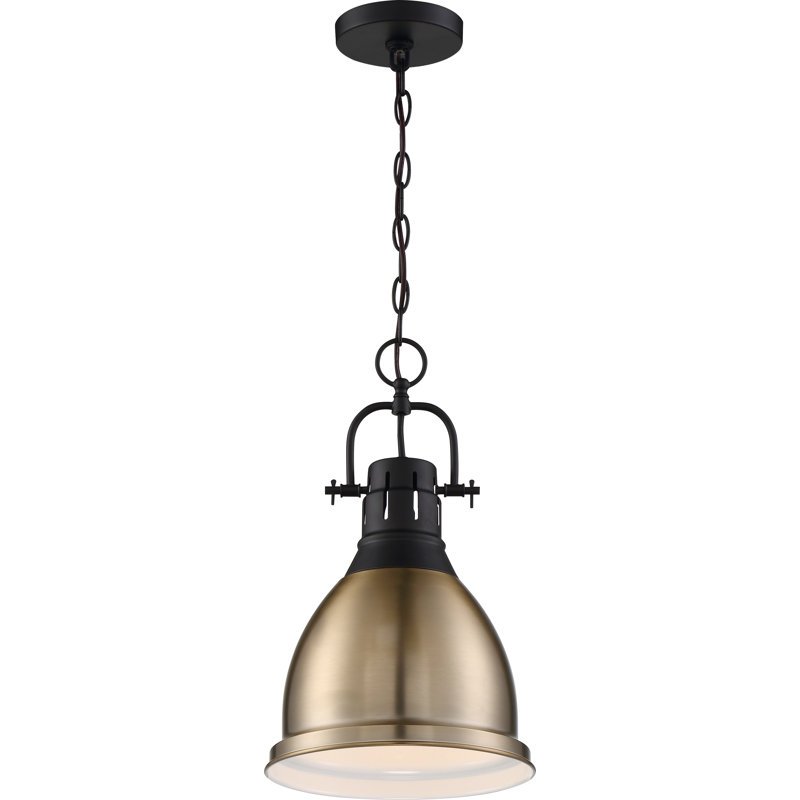 Clairview 1 - Light Single Pendant, Matte Black/Burnished Brass
