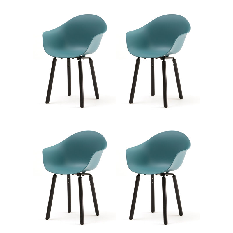 Fauteuil TA (ensemble de 4), Bleu océan / noir