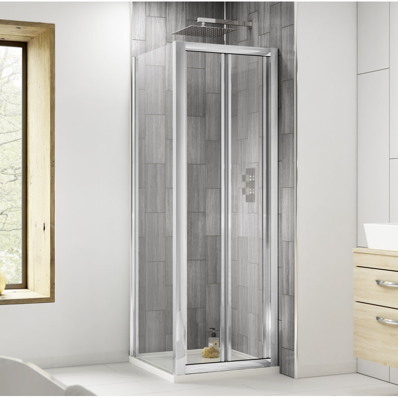 Pacific 1850mm H Folding / Bi-Fold Framed Shower Door with Clear Glass