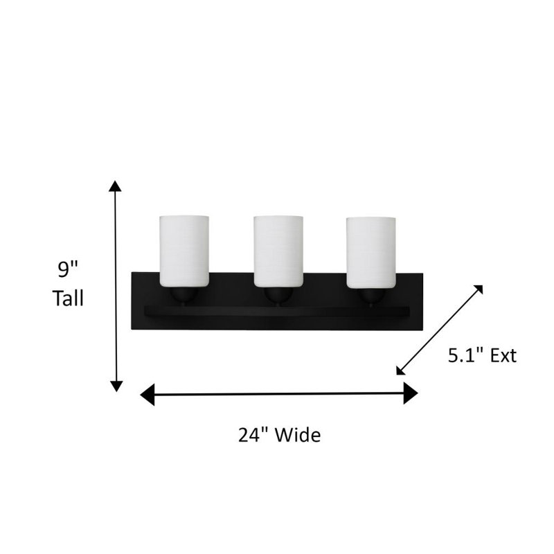 Éclairage pour meuble-lavabo à intensité variable Aimilia, 3, Lin blanc / noir