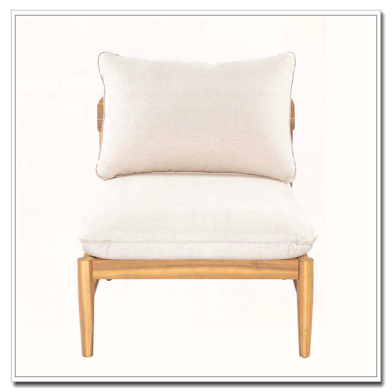 Canapé d'extérieur sans accoudoirs en bois d'acacia