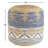 Lanore Modern Coastal Geometric Jute/Cotton Upholstered Ottoman Pouf
