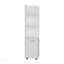 Armoire autoportante en lin, 2 portes, tablettes ouvertes - blanc