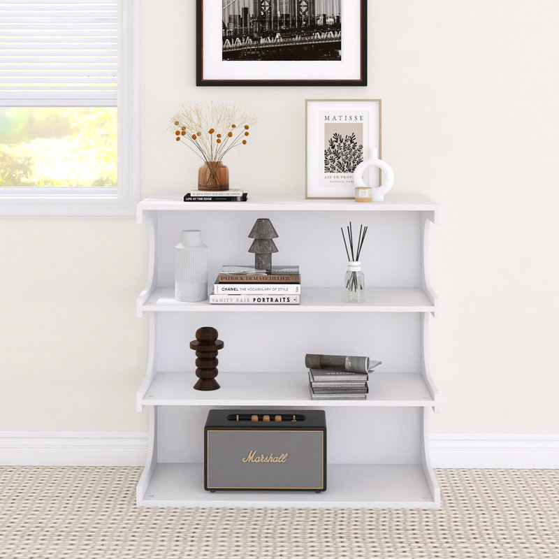 Multifunctional 4-Tier Book Shelf And Coffee Table, White
