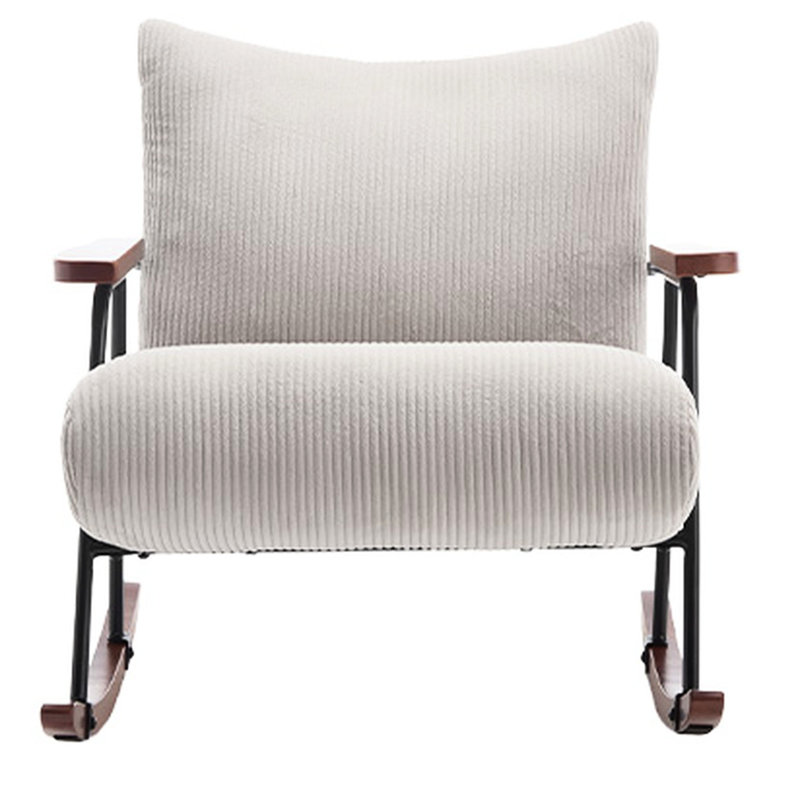 Chaise berçante grise pour salon avec structure en métal robuste et structure stable, Gris