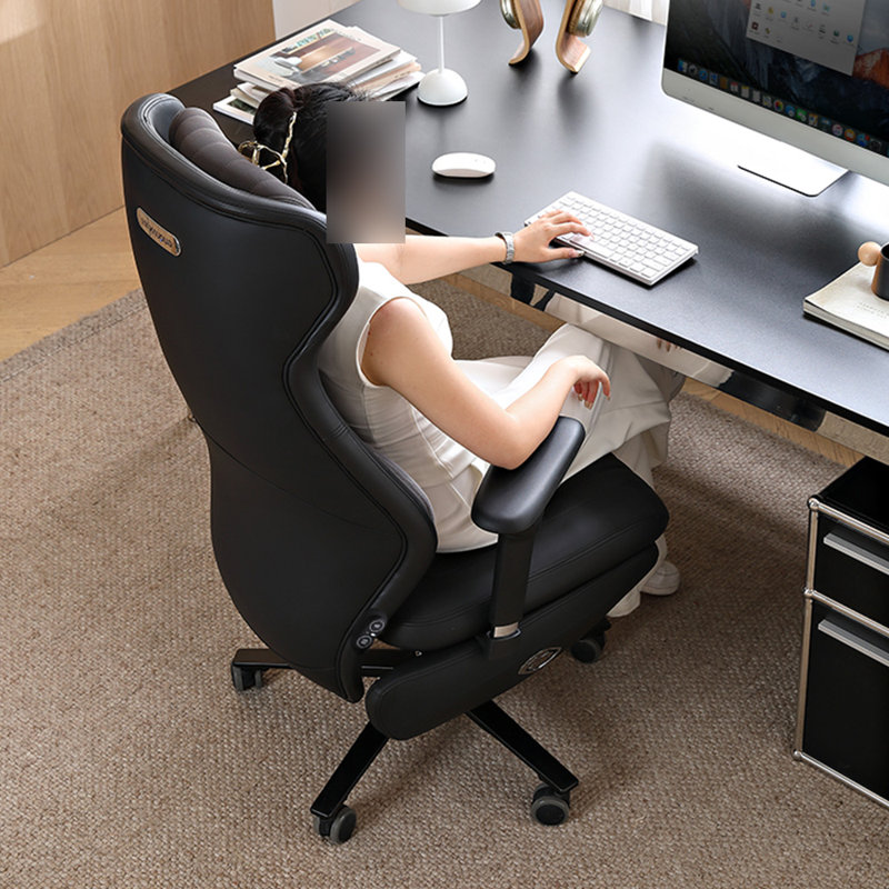 Ergonomic Office Chair with Adjustable Headrest, Black