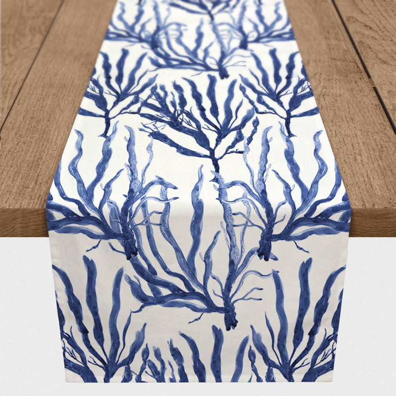 Chemin de table Aldarcie, 72 po x 16 po, Bleu marine