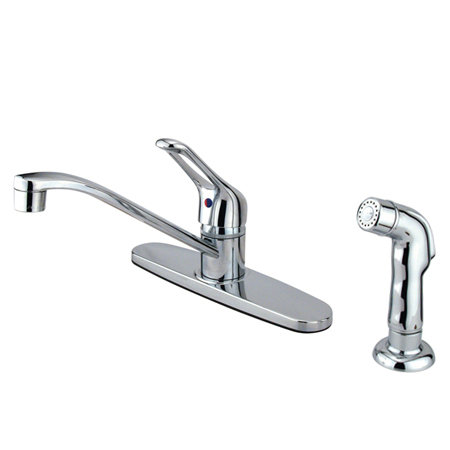 Robinet de lavabo de cuisine à poignée simple avec poignée en boucle central à Wyndham, Chrome