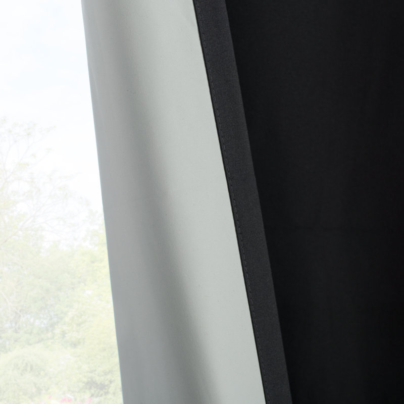 Thermal 100% Blackout Grommet Curtain Panel - Basics by Wayfair™, 40" W x 63" L, Charcoal