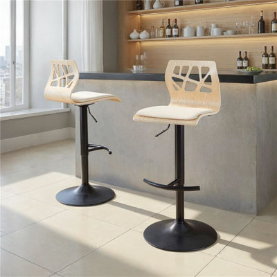 Fayette Adjustable Bar Stools with Rounded T Footrest