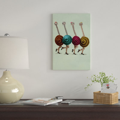 « danse ostriches » par coco de paris, reproduction d’art sur toile tendue