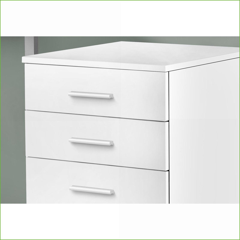 File Cabinets, Rolling Mobile 3-Drawer, Snow White Laminate Printer Stand | White | Particle Board