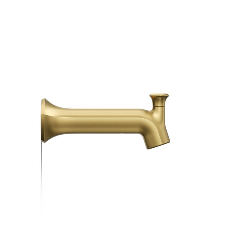 Wall-Mount 8 In. Diverter Bath Spout With Straight Design, Vibrant Brushed Moderne Brass
