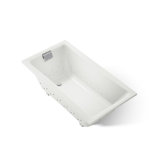 Tea-for-Two 60" x 32" Drop In Whirlpool Porcelain Enameled Cast Iron Bathtub with Heater