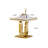 White Square End Table for Living Room Bedroom, Faux Marble End Table with Single U-Shaped Stainless Steel Base, Mid Century Modern Side Table Bed Side Table, Luxury Sofa Side Table-651459312