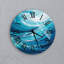 Horloge murale tourbillon océanique en marbre bleu artistique, élégante horloge en verre trempé, cadeau de décoration d'inspiration côtière-102121614