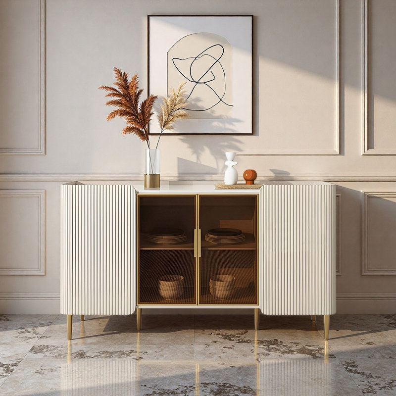 Buffet multifonctionnel de luxe, H 33,46 po x l 55,11 po x P 15,74 po