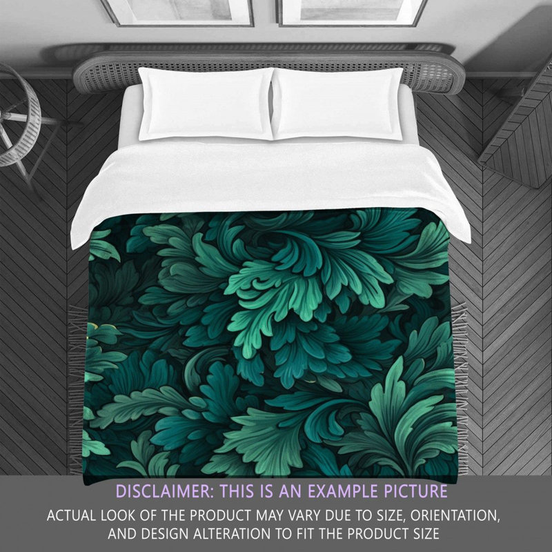 Polyester Comforter, Twin Comforter, Green/Blue Floral