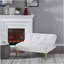 Chaise d'appoint touffetée en tissu Teddy de 35,5 po de largeur Yanelys-1895094447-1895094444