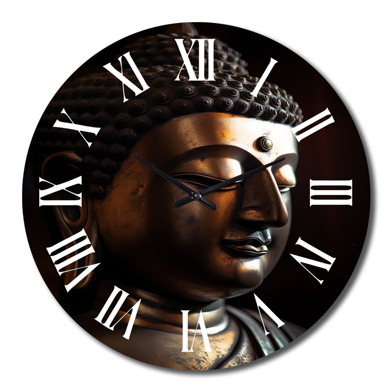 Horloge murale en métal Golden Buddha, Grand