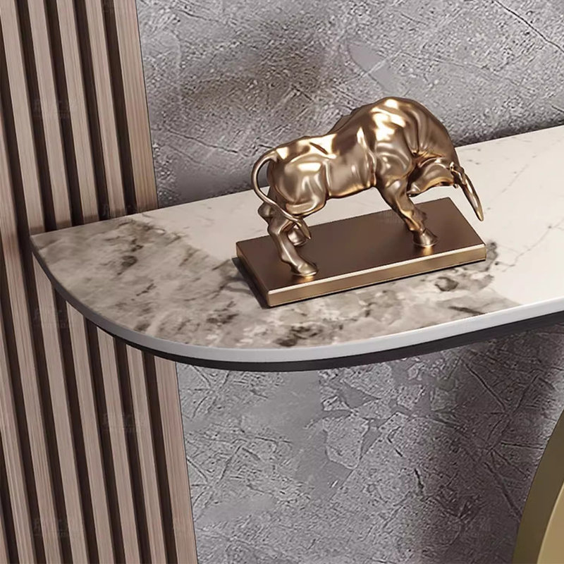 Console Modern Minimalist, Or champagne, H 31,5 po x l 23,62 po x P 7,87 po