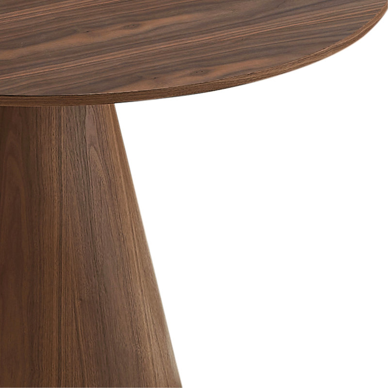 Table de salle à manger ronde en bois aggloméré de 47,24 po de style moderne convenant à la cuisine, Noyer