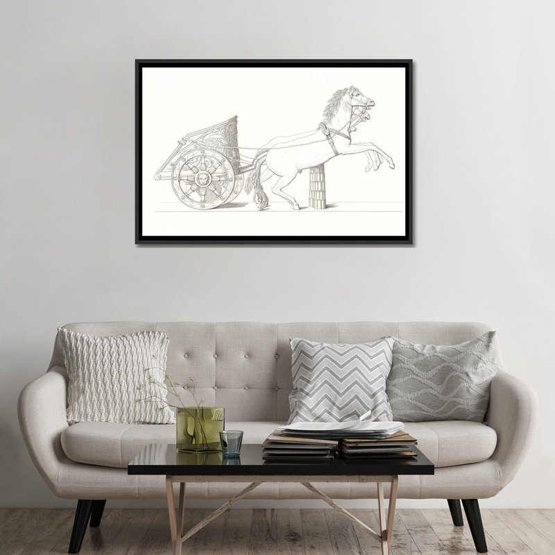 «Chariot Vol. IV sur toile, H 18 po x l 26 po x P 1,5 po, Toile avec cadre noir, Pas de tapis