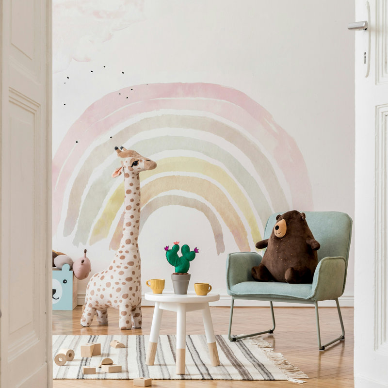 Papier peint amovible art coloré arc-en-ciel coloré, L 9 po x l 15 po