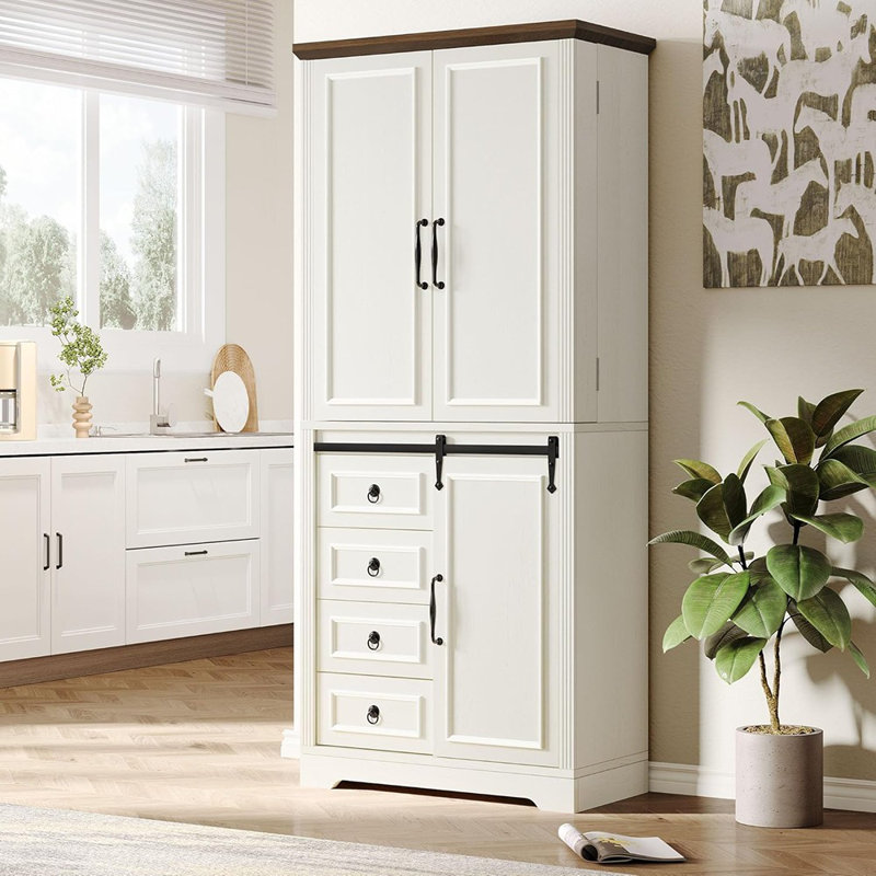 Armoire de rangement pour garde-manger 71 po avec portes de grange 71 po ...