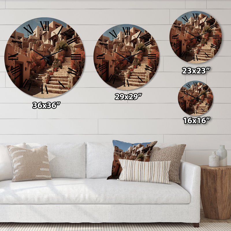 Horloge murale en bois massif Alkurhah, Grand