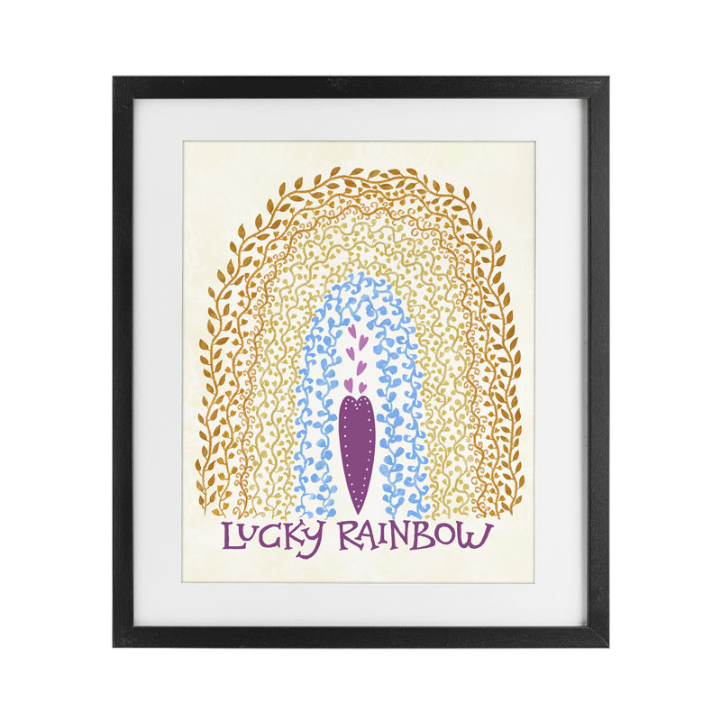 Boho Lucky Rainbow, reproduction encadrée sous verre, conception de Connie Summers, H 21 po x l 17 po, Cadre noir minuit