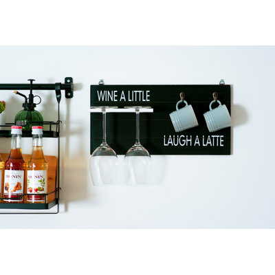 Wall Mounted Wine Glass Rack in Black