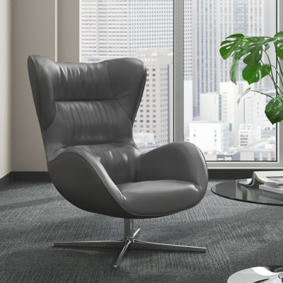 Paloma Faux Leather Seat Reception Chair with Metal Frame