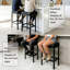 Ensemble de 2 tabourets de bar, hauteur de comptoir 75 cm (29,5 pouces), siège en similicuir cousu, structure métallique moderne pour bars résidentiels (noir)-1577201787-1587388381-1588077897