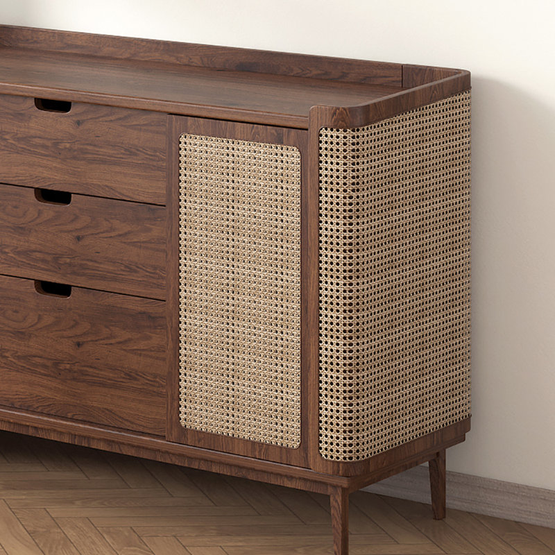 Multifunction Rattan Weaving Sideboard Cabinet
