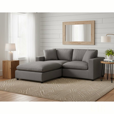 Canapé modulaire 3 pièces pour salon Cassandra avec structure robuste et tissu moelleux, parfait pour le confort familial et la polyvalence