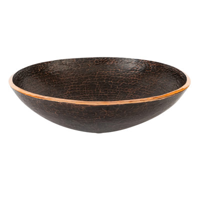 16" Round Hand Forged Old World Copper Vessel Sink