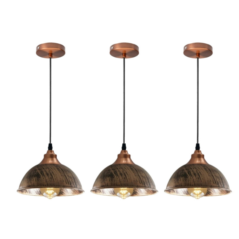 3 - Light Brushed Copper Pendant, Yes