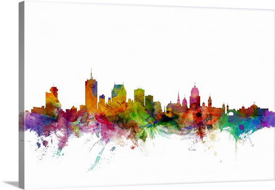 «Québec Canada Skyline» par Francy, impression, H 24 po x l 36 po x P 1,5 po, Toile
