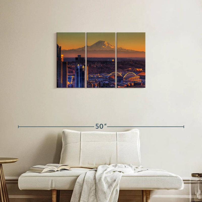 Sirci Seattle, coucher de soleil brillant, H 20 po x l 33 po