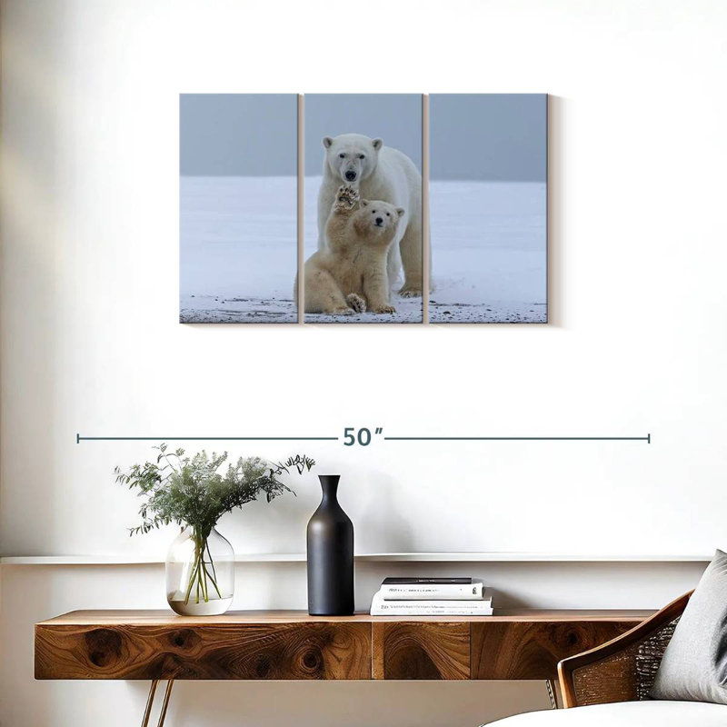 Brampt Polar Bear Waving, 20" H x 33" W