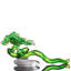 LIULI Crystal Art Crystal Ruyi Sculpture For Feng Shui, Three-Inlay Ruyi, "Heavenly Pine"