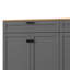 Meuble télé pour téléviseurs de 70 pouces, gris au charme rustique, avec 2 tiroirs et étagères réglables, buffet pour sous-sol