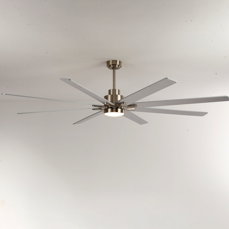Ventilateur de plafond 8 pales réversibles en contreplaqué avec ensemble de lumières DEL à intensité variable 3 couleurs, 6 vitesses DC, télécommande