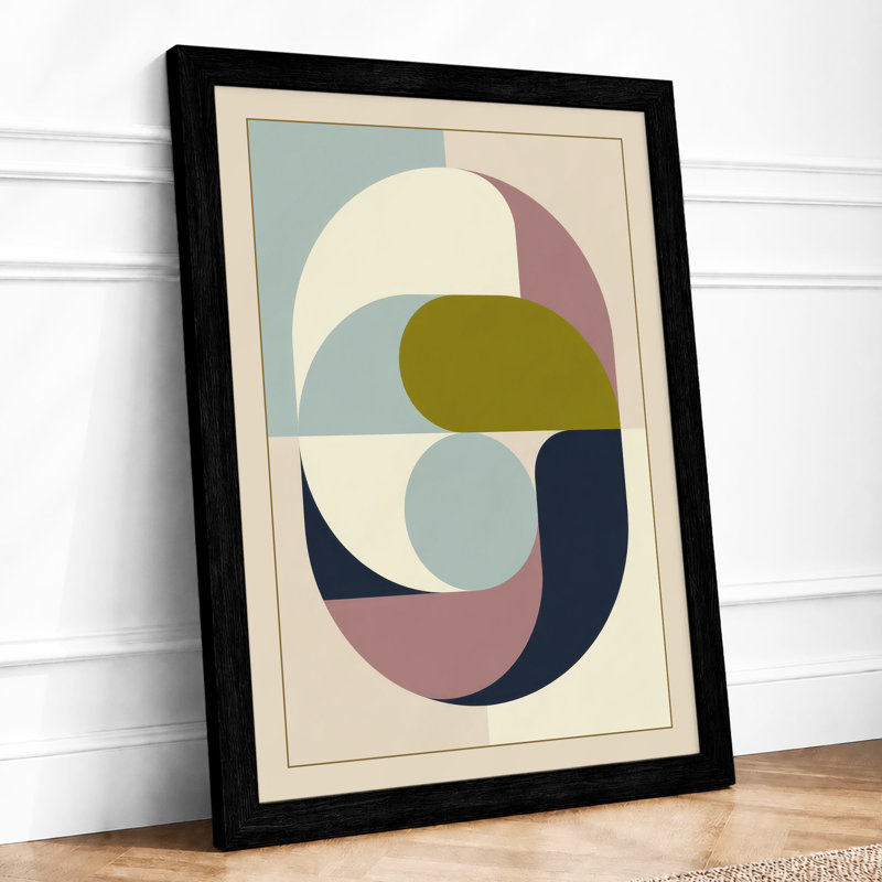 Interlocking Geometry Geometric - Framed Print, A1 - 84.1 x 59.4 cm, Black