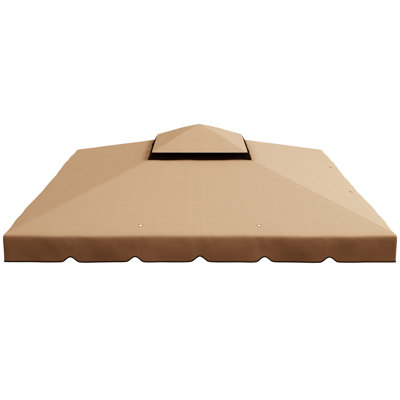 Auvent de remplacement pour pavillon de jardin 9,8 pi X, kaki avec toit de remplacement à double aération, patio