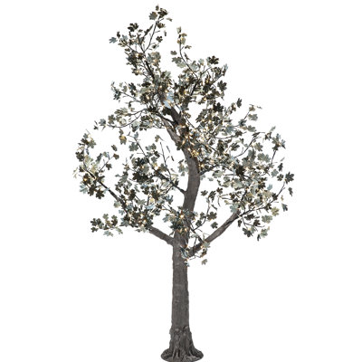 9 Foot Maple Tree, Wynn Red Maple Leaves, Warm White Led Lights