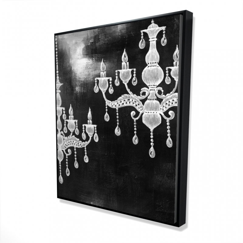 White Chandeliers Print On Canvas